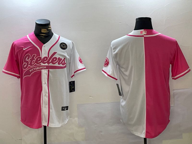 Personalized Men’s Pittsburgh Steelers Blank 2024 Arctic Red White Salute To Service Stitched Baseball Jerseys