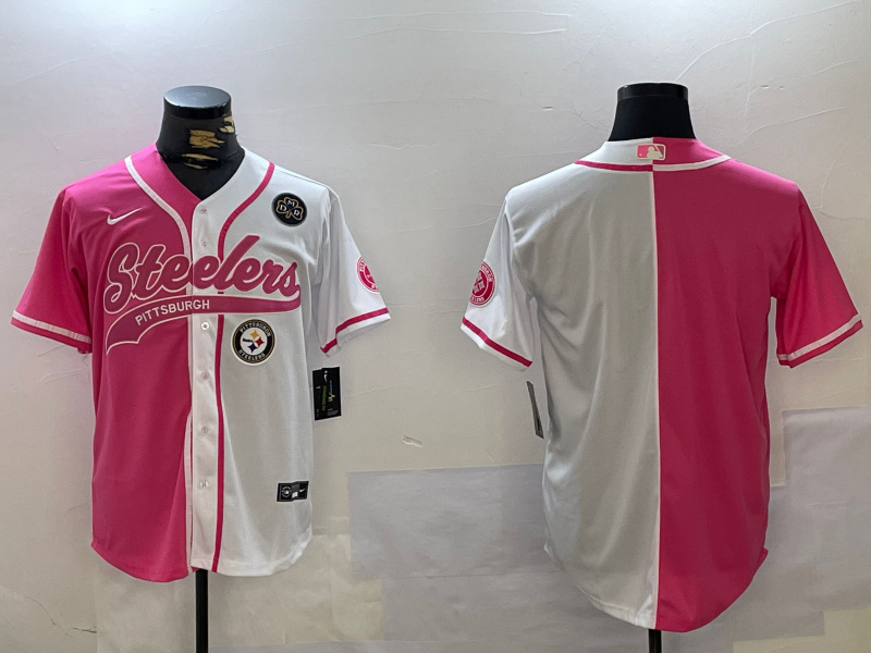 Personalized Men’s Pittsburgh Steelers Blank 2024 Arctic Red White Salute To Service Stitched Baseball Jerseys