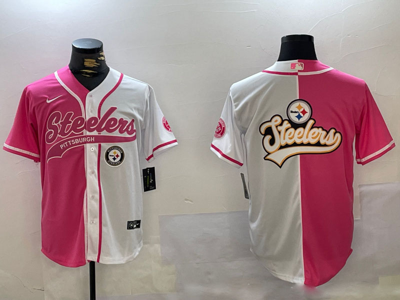 Personalized Men’s Pittsburgh Steelers Big Logo 2024 Arctic Red White Salute To Service Stitched Baseball Jerseys