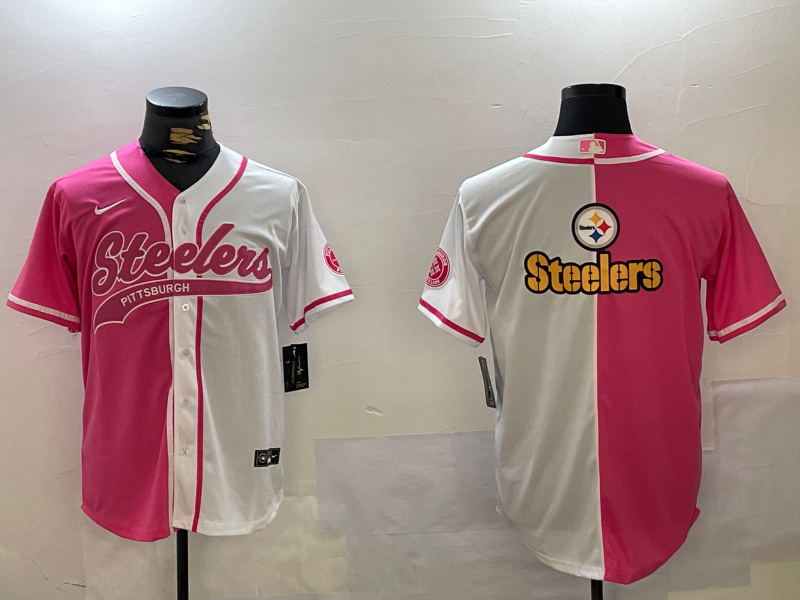 Personalized Men’s Pittsburgh Steelers Big Logo 2024 Arctic Red White Salute To Service Stitched Baseball Jerseys