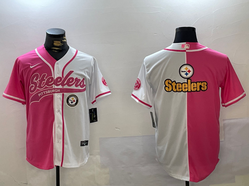 Personalized Men’s Pittsburgh Steelers Big Logo 2024 Arctic Red White Salute To Service Stitched Baseball Jerseys