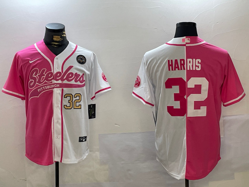 Personalized Men’s Pittsburgh Steelers #32 Franco Harris 2024 Arctic Red White Salute To Service Stitched Baseball Jerseys