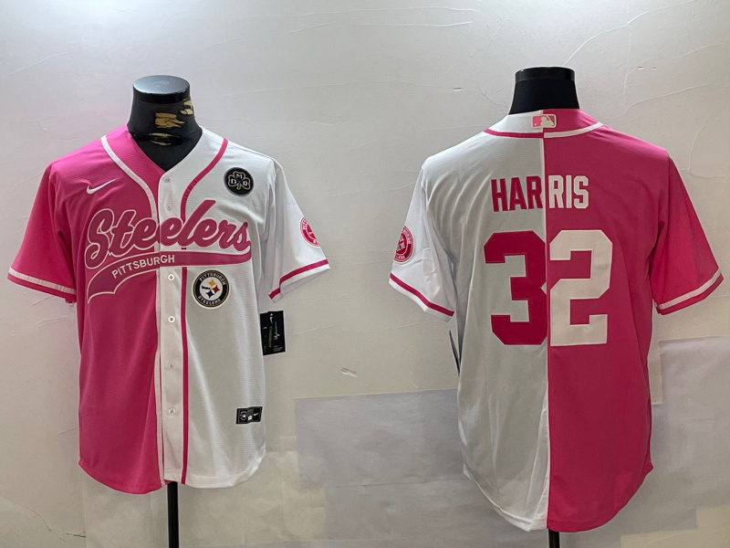 Personalized Men’s Pittsburgh Steelers #32 Franco Harris 2024 Arctic Red White Salute To Service Stitched Baseball Jerseys