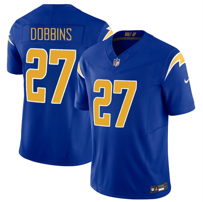 Personalized Men’s Los Angeles Chargers #27 J.K. Dobbins Royal 2024 F.U.S.E Limited Stitched Football Jersey