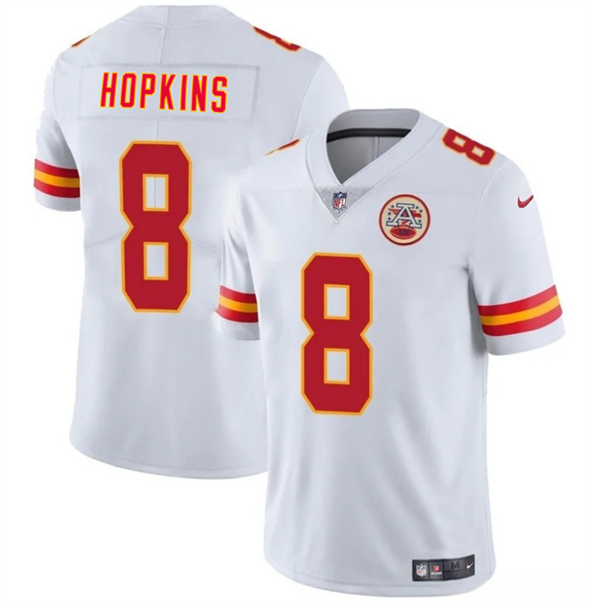 Personalized Men’s Kansas City Chiefs #8 DeAndre Hopkins White Untouchable Limited Stitched Football Jersey