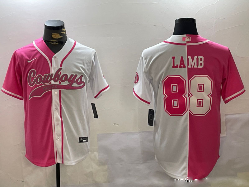 Personalized Men’s Dallas Cowboys #88 CeeDee Lamb 2024 Arctic white red Stitched Baseball Jersey