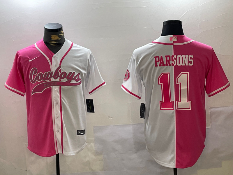 Personalized Men’s Dallas Cowboys #11 Micah Parsons 2024 Arctic white red Stitched Baseball Jersey