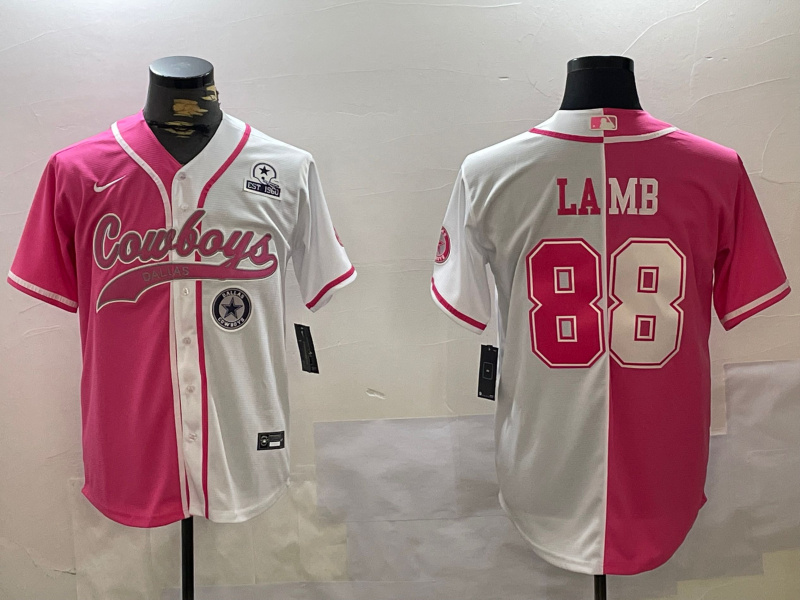 Personalized Men’s Dallas Cowboys #88 CeeDee Lamb 2024 Arctic white red Stitched Baseball Jerseys