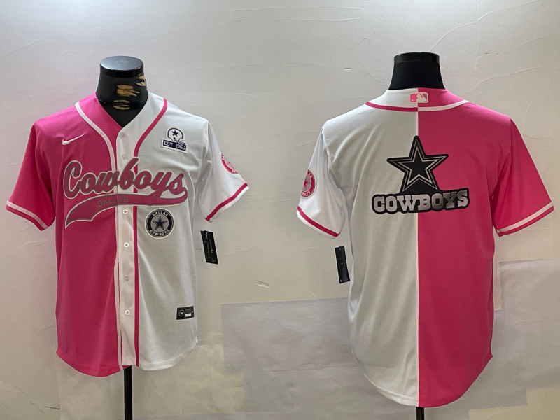 Personalized Men’s Dallas Cowboys big logo Red White With Patch Cool Base Stitched Baseball Jersey