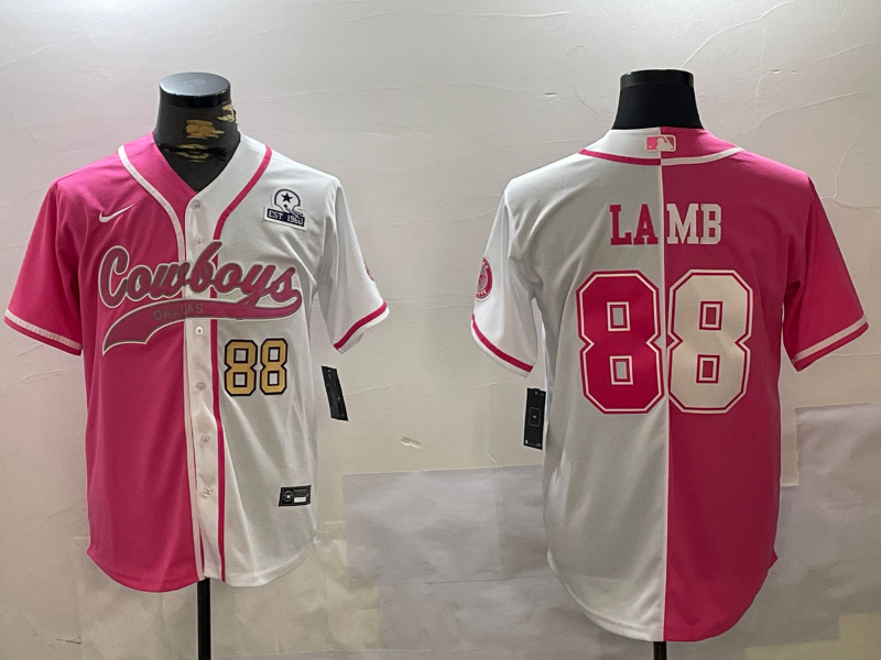 Personalized Men’s Dallas Cowboys #88 CeeDee Lamb 2024 Arctic white red Stitched Baseball Jerseys