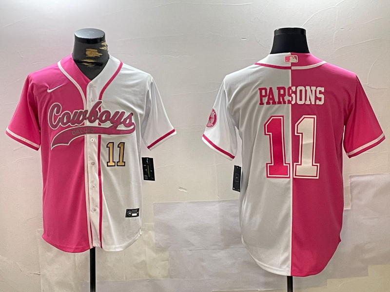 Personalized Men’s Dallas Cowboys #11 Micah Parsons 2024 Arctic white red Stitched Baseball Jerseys