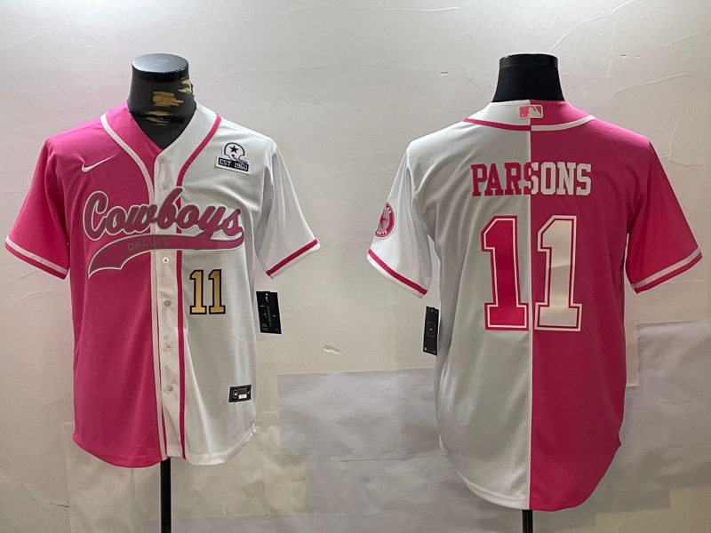 Personalized Men’s Dallas Cowboys #11 Micah Parsons 2024 Arctic white red Stitched Baseball Jerseys