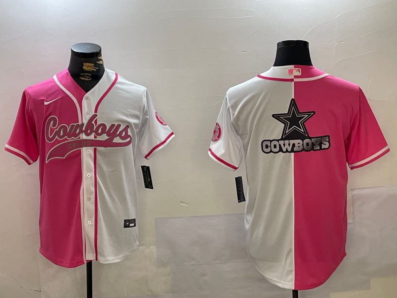 Personalized Men’s Dallas Cowboys big logo Red White With Patch Cool Base Stitched Baseball Jerseys