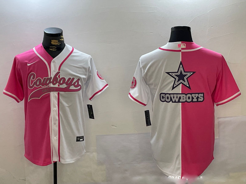 Personalized Men’s Dallas Cowboys big logo Red White With Patch Cool Base Stitched Baseball Jerseys