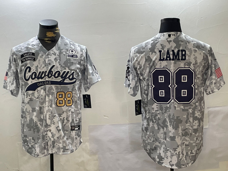 Personalized Men’s Dallas Cowboys #88 CeeDee Lamb 2024 Arctic Camo Salute To Service Stitched Baseball Jersey