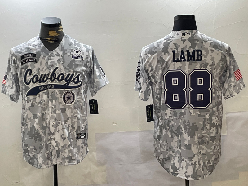 Personalized Men’s Dallas Cowboys #88 CeeDee Lamb 2024 Arctic Camo Salute To Service Stitched Baseball Jerseys