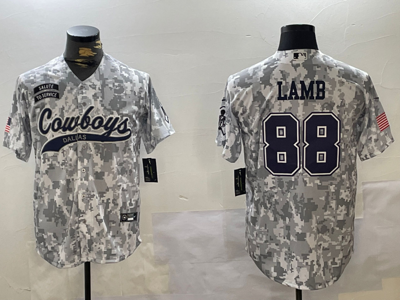 Personalized Men’s Dallas Cowboys #88 CeeDee Lamb 2024 Arctic Camo Salute To Service Stitched Baseball Jerseys
