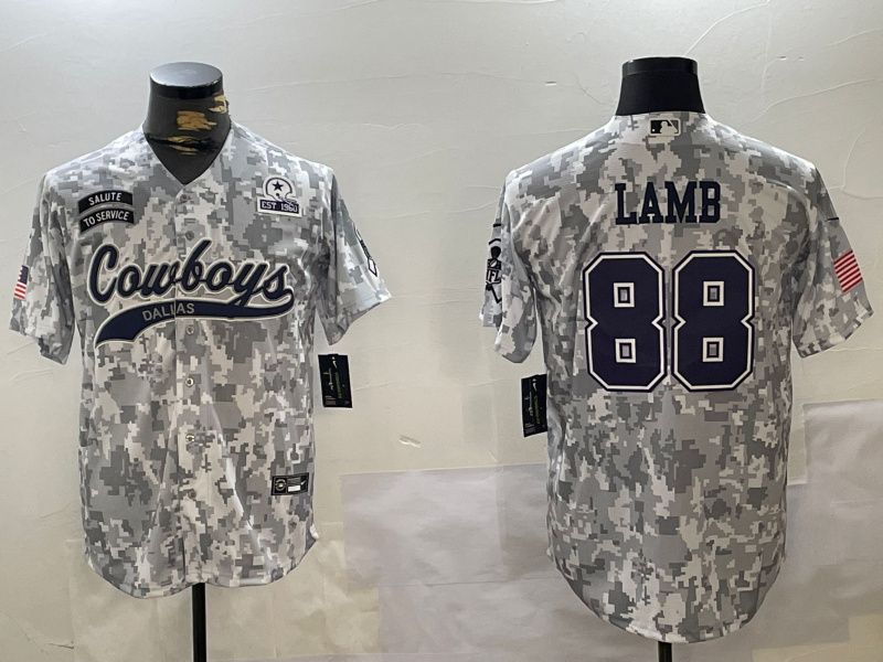 Personalized Men’s Dallas Cowboys #88 CeeDee Lamb 2024 Arctic Camo Salute To Service Stitched Baseball Jerseys