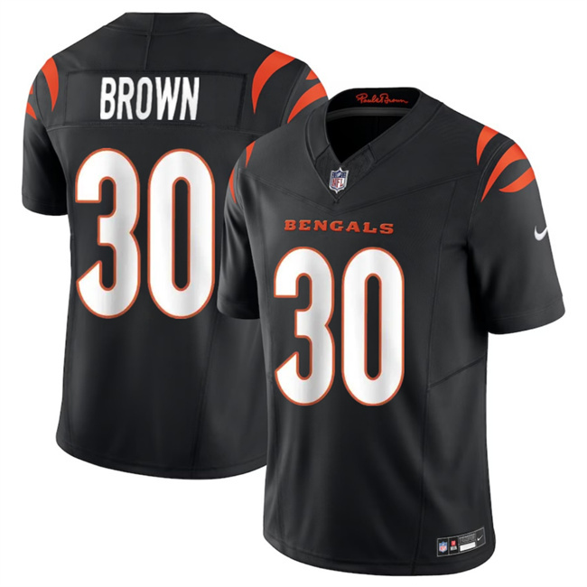 Personalized Men’s Cincinnati Bengals #30 Chase Brown Black 2024 F.U.S.E Untouchable Limited Stitched Jersey