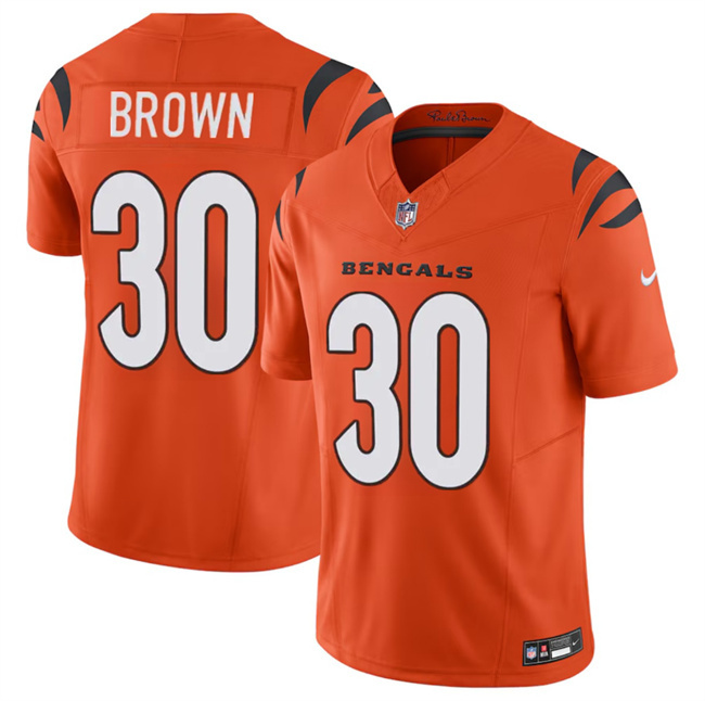 Personalized Men’s Cincinnati Bengals #30 Chase Brown Orange 2024 F.U.S.E Untouchable Limited Stitched Jersey