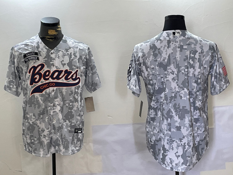 Personalized Men’s Chicago Bears Camo With Patch Cool Base Stitched Baseball Jerseys