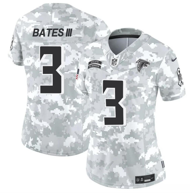Personalized Women’s Atlanta Falcons #3 Jessie Bates III 2024 F.U.S.E Arctic Camo Salute To Service Limited Stitched Football Jersey(Run Small)