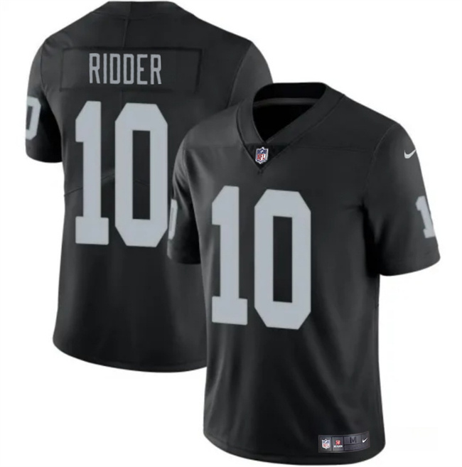 Personalized Men’s Las Vegas Raiders #10 Desmond Ridder Black 2024 Stitched Football Jersey