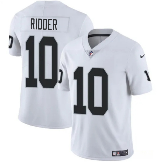 Personalized Men’s Las Vegas Raiders #10 Desmond Ridder White 2024 Stitched Football Jersey