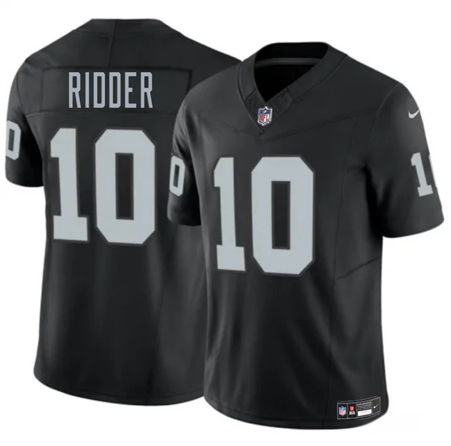 Personalized Men’s Las Vegas Raiders #10 Desmond Ridder Black 2024 F.U.S.E. Stitched Football Jersey