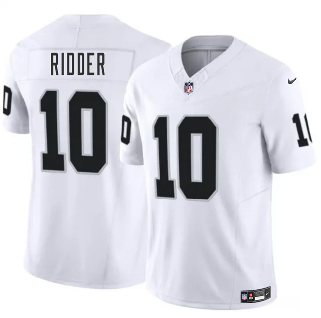 Personalized Men’s Las Vegas Raiders #10 Desmond Ridder White 2024 F.U.S.E. Stitched Football Jersey