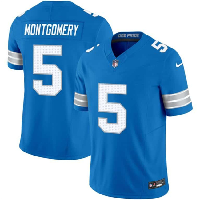 Personalized Men’s Detroit Lions #5 David Montgomery Blue 2024 F.U.S.E. Limited Stitched Jersey