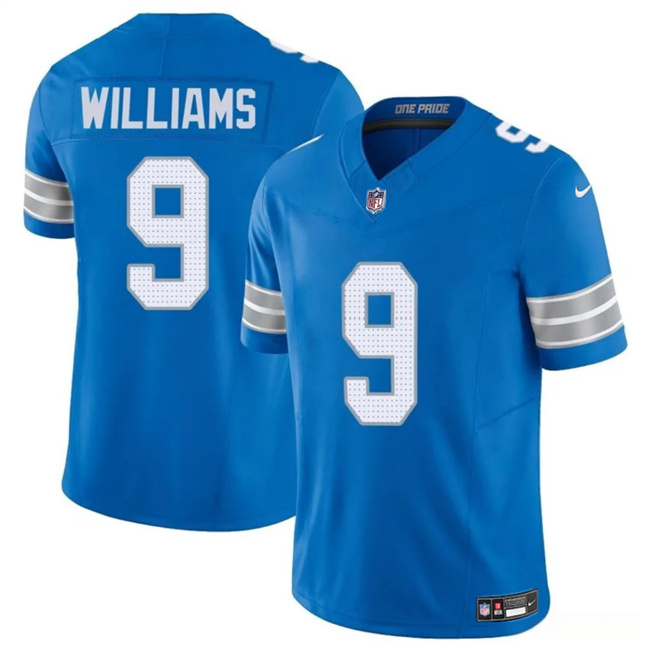 Personalized Men’s Detroit Lions #9 Jameson Williams Blue 2024 F.U.S.E. Limited Stitched Jersey