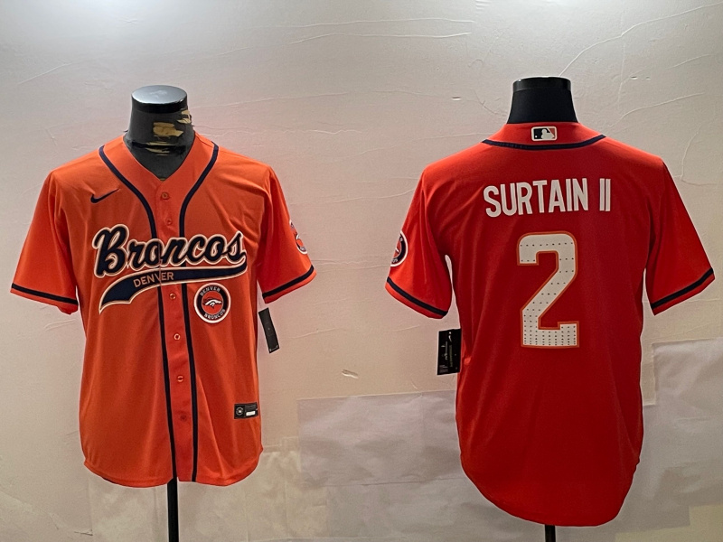 Personalized Men’s Denver Broncos #2 Pat Surtain II Orange Cool Base Stitched Baseball Jerseys