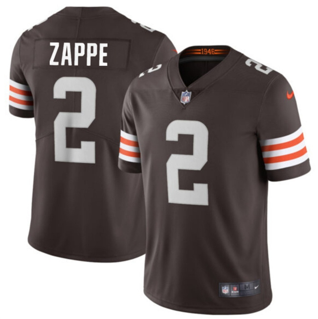 Personalized Men’s Cleveland Browns #2 Bailey Zappe Brown Limited Stitched Football Jersey