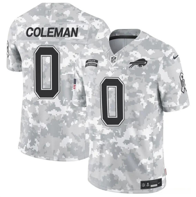 Personalized Men’s Buffalo Bills #0 Keon Coleman 2024 F.U.S.E Arctic Camo Salute To Service Limited Stitched Football Jersey