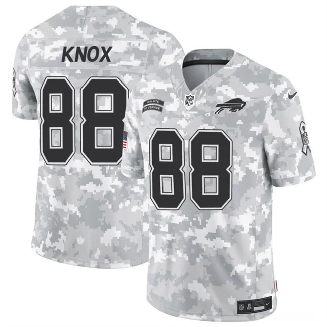 Personalized Men’s Buffalo Bills #88 Dawson Knox 2024 F.U.S.E Arctic Camo Salute To Service Limited Stitched Football Jersey