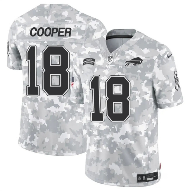 Personalized Men’s Buffalo Bills #18 Amari Cooper 2024 F.U.S.E Arctic Camo Salute To Service Limited Stitched Football Jersey