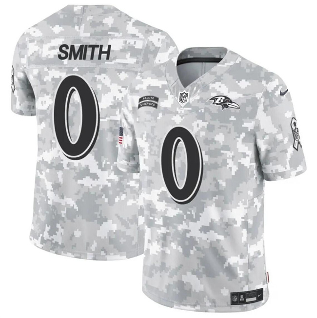 Personalized Men’s Baltimore Ravens #0 Roquan Smith 2024 F.U.S.E Arctic Camo Salute To Service Limited Stitched Football Jersey