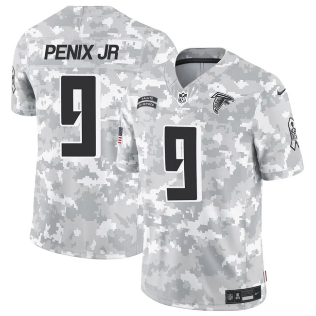 Personalized Men’s Atlanta Falcons #9 Michael Penix Jr. 2024 F.U.S.E Arctic Camo Salute To Service Limited Stitched Football Jersey