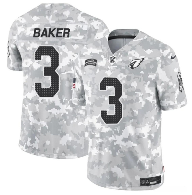 Personalized Men’s Arizona Cardinals #3 Budda Baker 2024 F.U.S.E Arctic Camo Salute To Service Limited Stitched Football Jersey