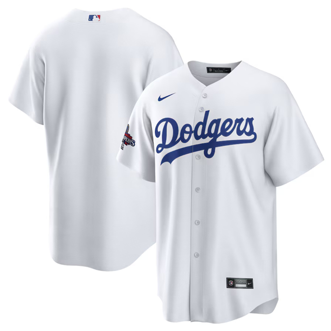 Personalized Men’s Los Angeles Dodgers Blank White 2024 World Series Champions Cool Base Stitched Baseball Jersey