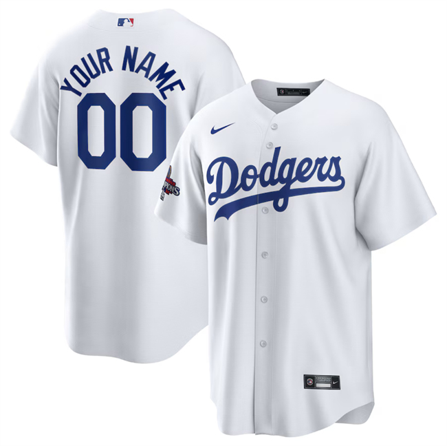 Personalized Men’s Los Angeles Dodgers Active Player White 2024 World Series Cool Base Stitched Baseball Jersey