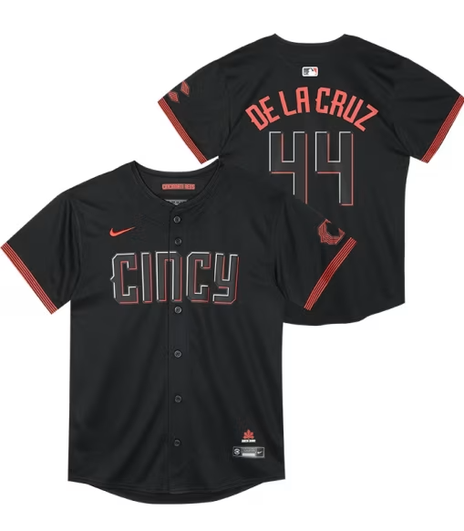 Personalized Youth Elly De La Cruz #44 Cincinnati Reds Boys Black City Connect Limited Baseball Jersey