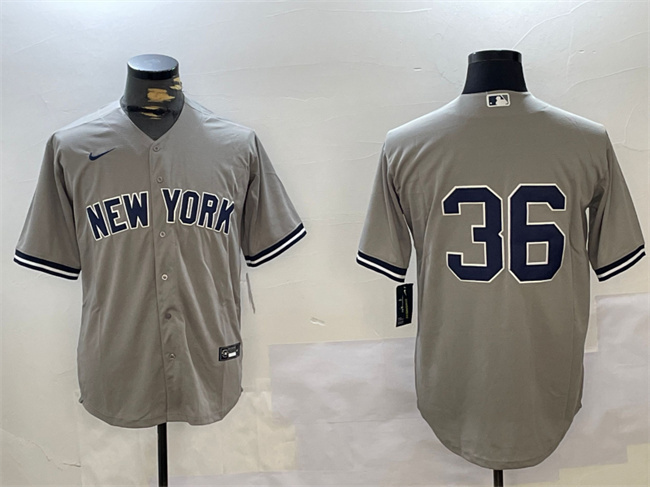 Personalized Men’s New York Yankees #36 Clarke Schmidt Grey Cool Base Stitched Baseball Jersey