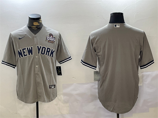Personalized Men’s New York Yankees Blank Grey 2024 World Series Cool Base Stitched Baseball Jersey