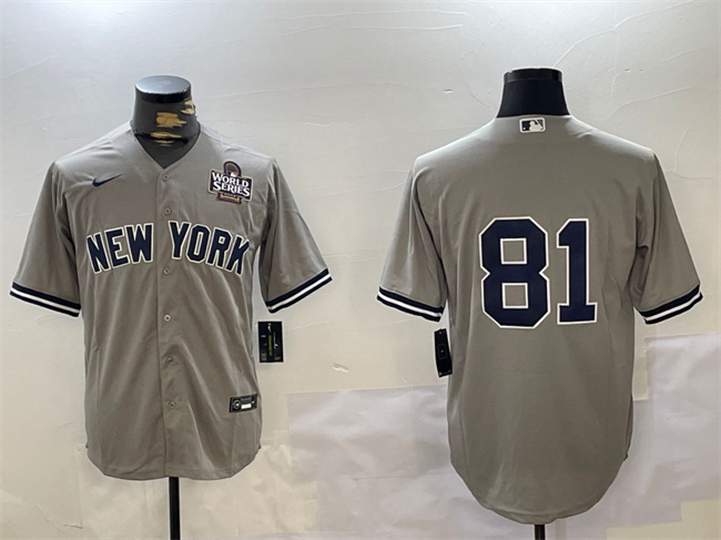 Personalized Men’s New York Yankees #81 Luis Gil Grey 2024 World Series Cool Base Stitched Baseball Jersey