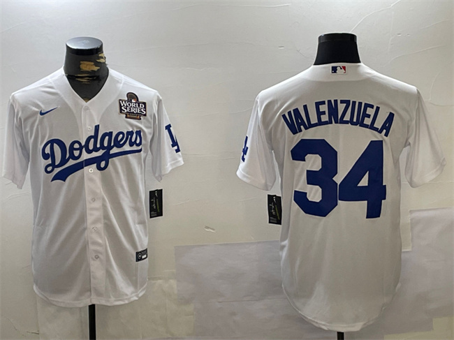 Personalized Men’s Los Angeles Dodgers #34 Toro Valenzuela White 2024 World Series Cool Base Stitched Baseball Jersey