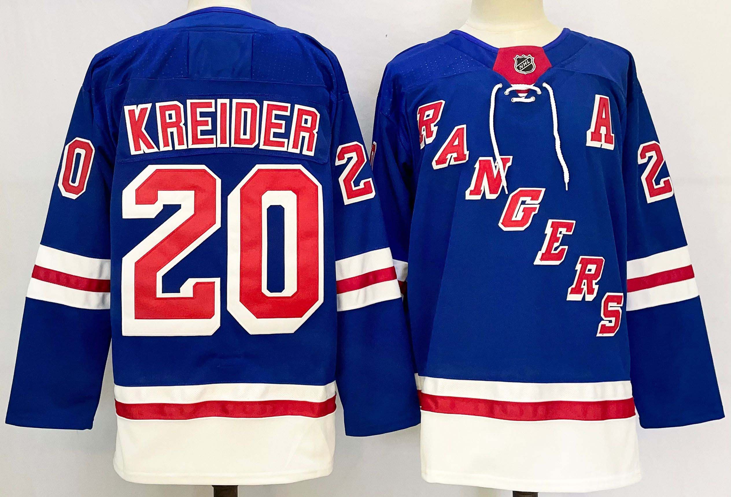 Personalized Men’s New York Rangers #20 Chris Kreider Royal 2024-25 Home With A Patch Stitched Hockey Jersey