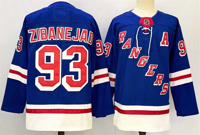 Personalized Men’s New York Rangers #93 Mika Zibanejad Royal 2024-25 Home With A Patch Stitched Hockey Jersey