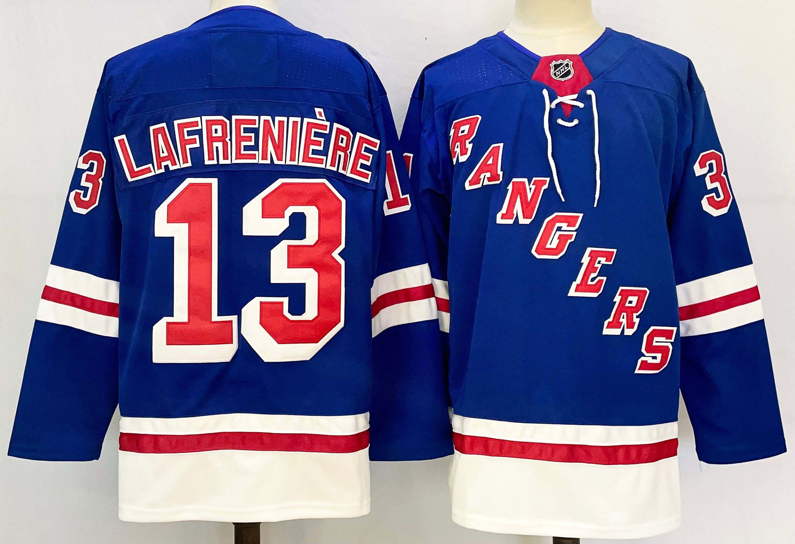 Personalized Men’s New York Rangers #13 Alexis Lafreniere Royal 2024-25 Home With A Patch Stitched Hockey Jersey